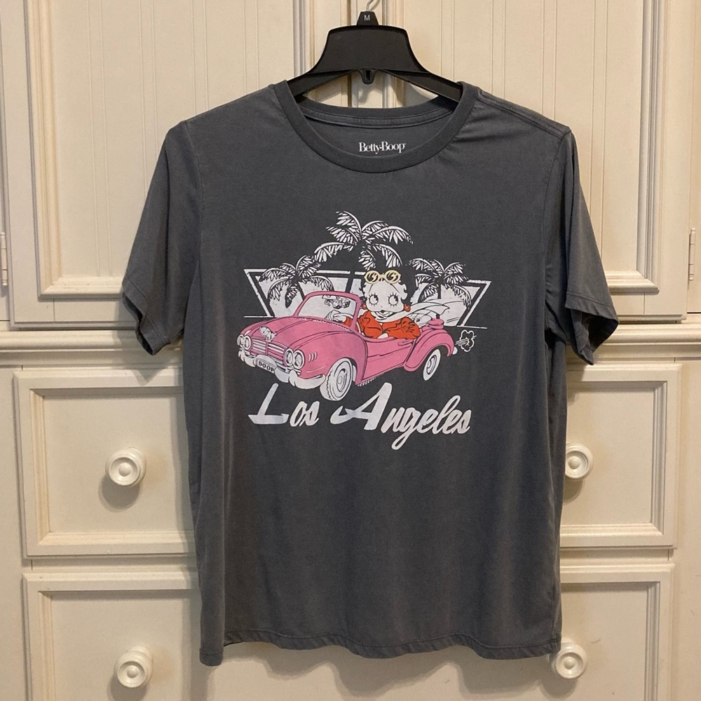 Betty Boop Los Angeles Gray Graphic T-Shirt